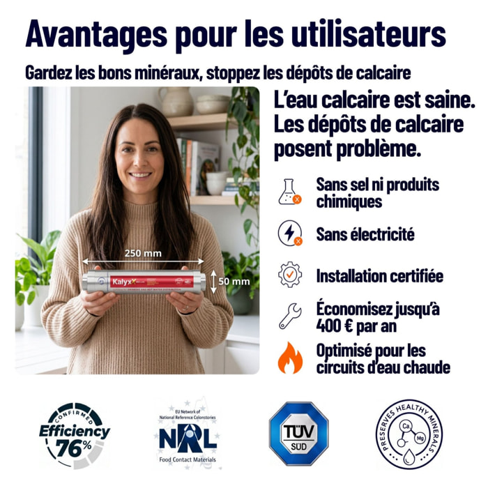 Alternative adoucisseur d'eau KalyxX Red Line 1/2" (IPSKXFRRG12)
