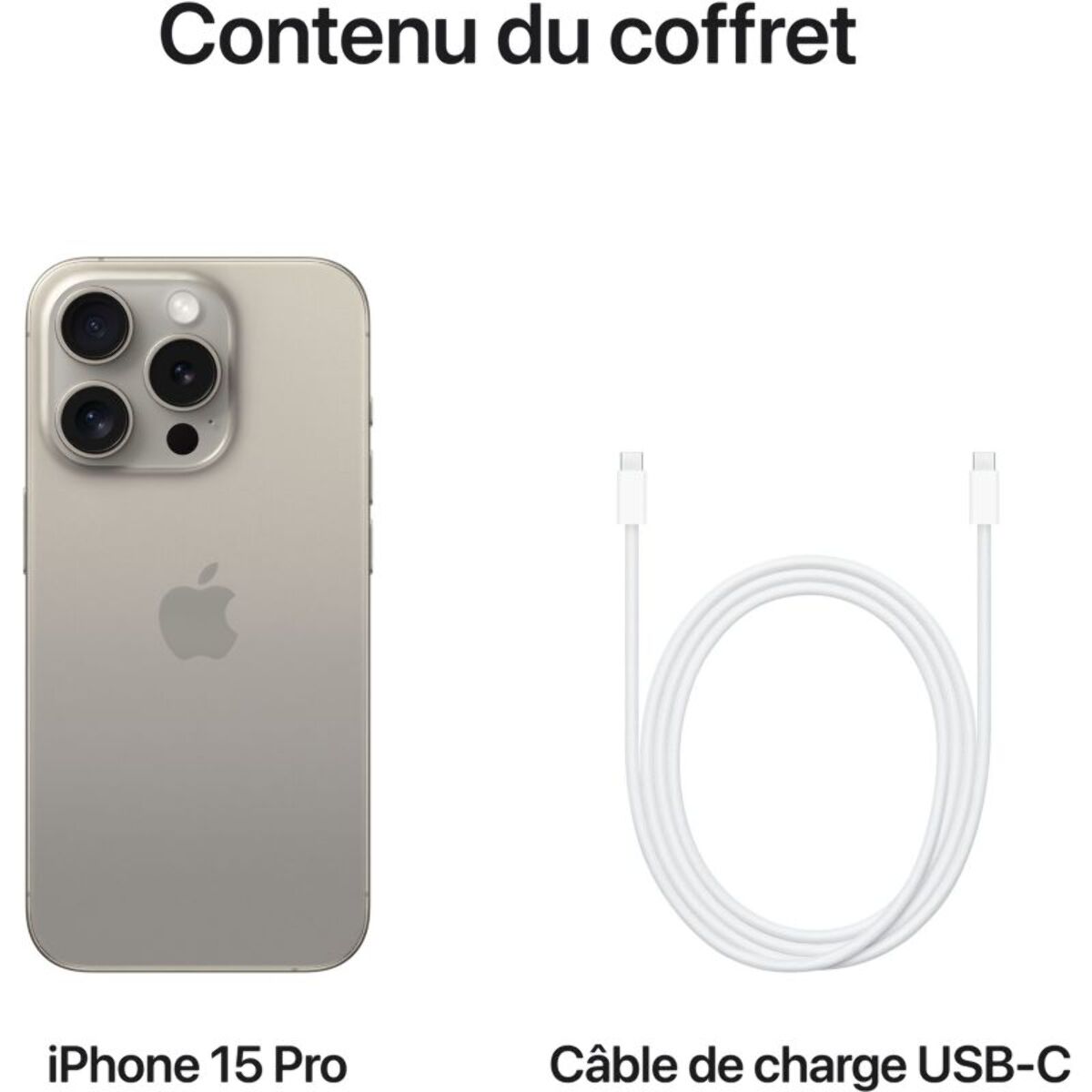 Smartphone APPLE iPhone 15 Pro Titane Naturel 512Go 5G