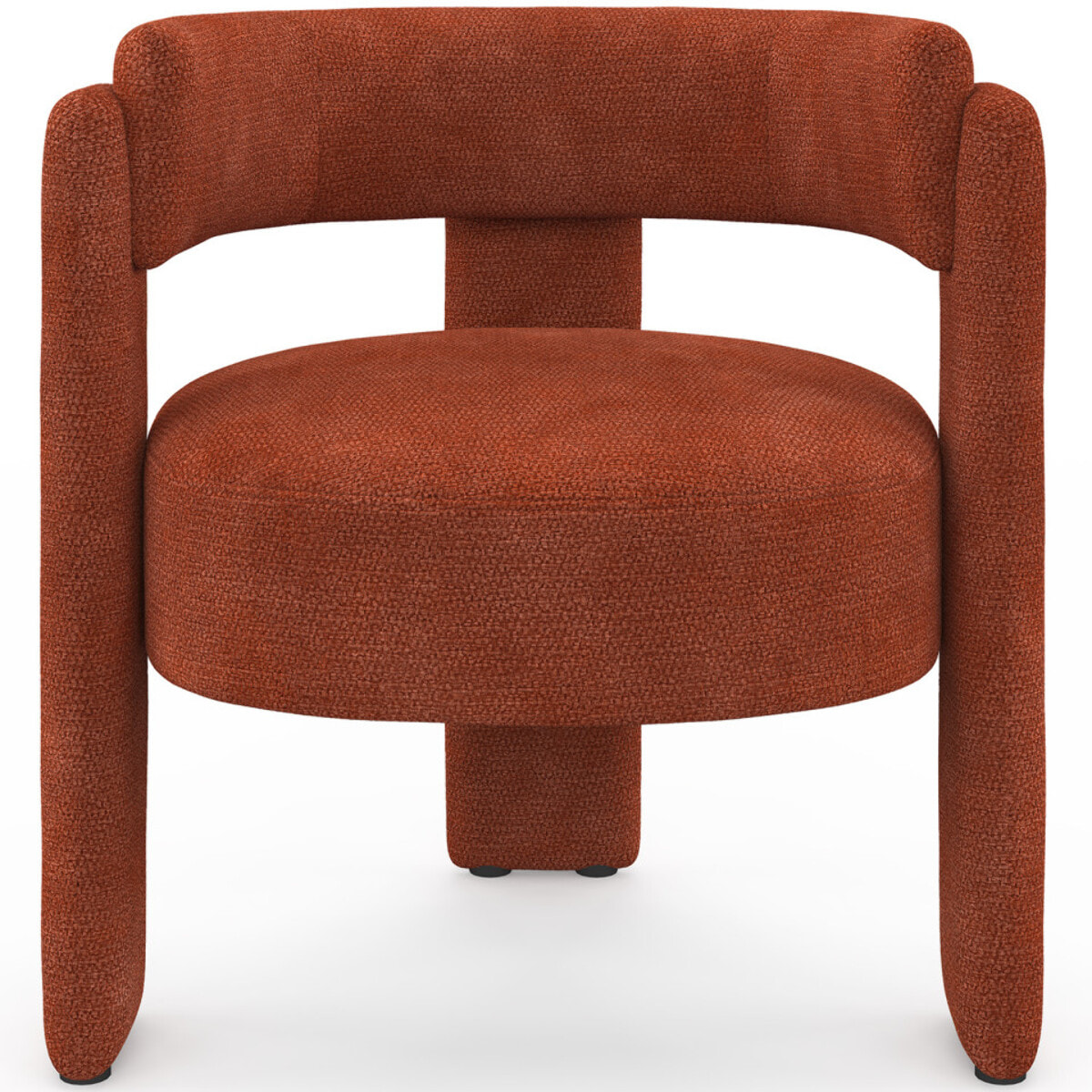 Fauteuil tripode Georges tissu chenille terracotta