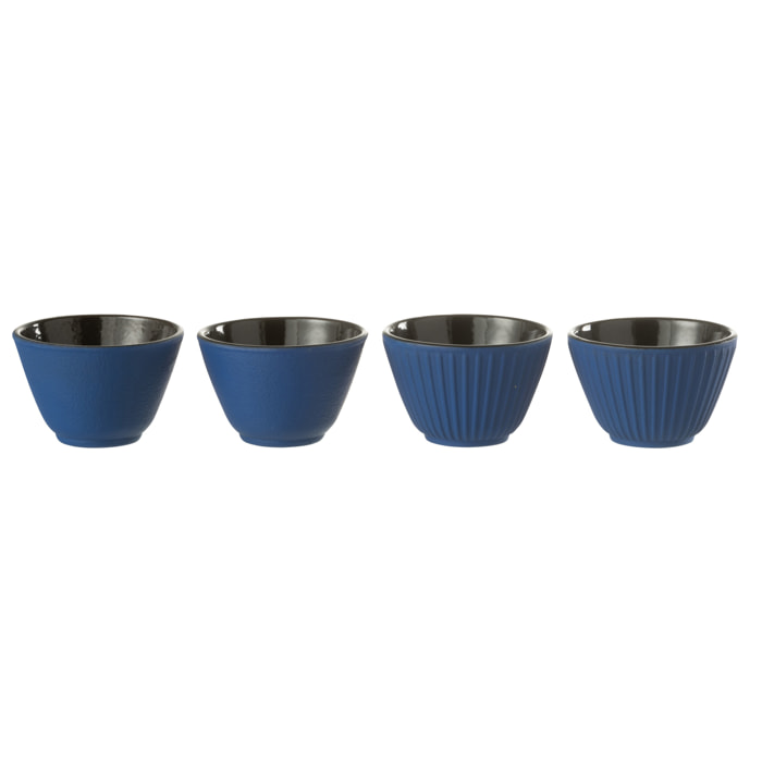 J-Line tasse - métal - bleu foncé - 2 boîtes de 2 pcs