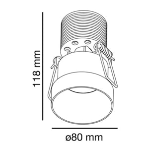 BOW BIANCO 18W LED 2700K 36° Ø80MM