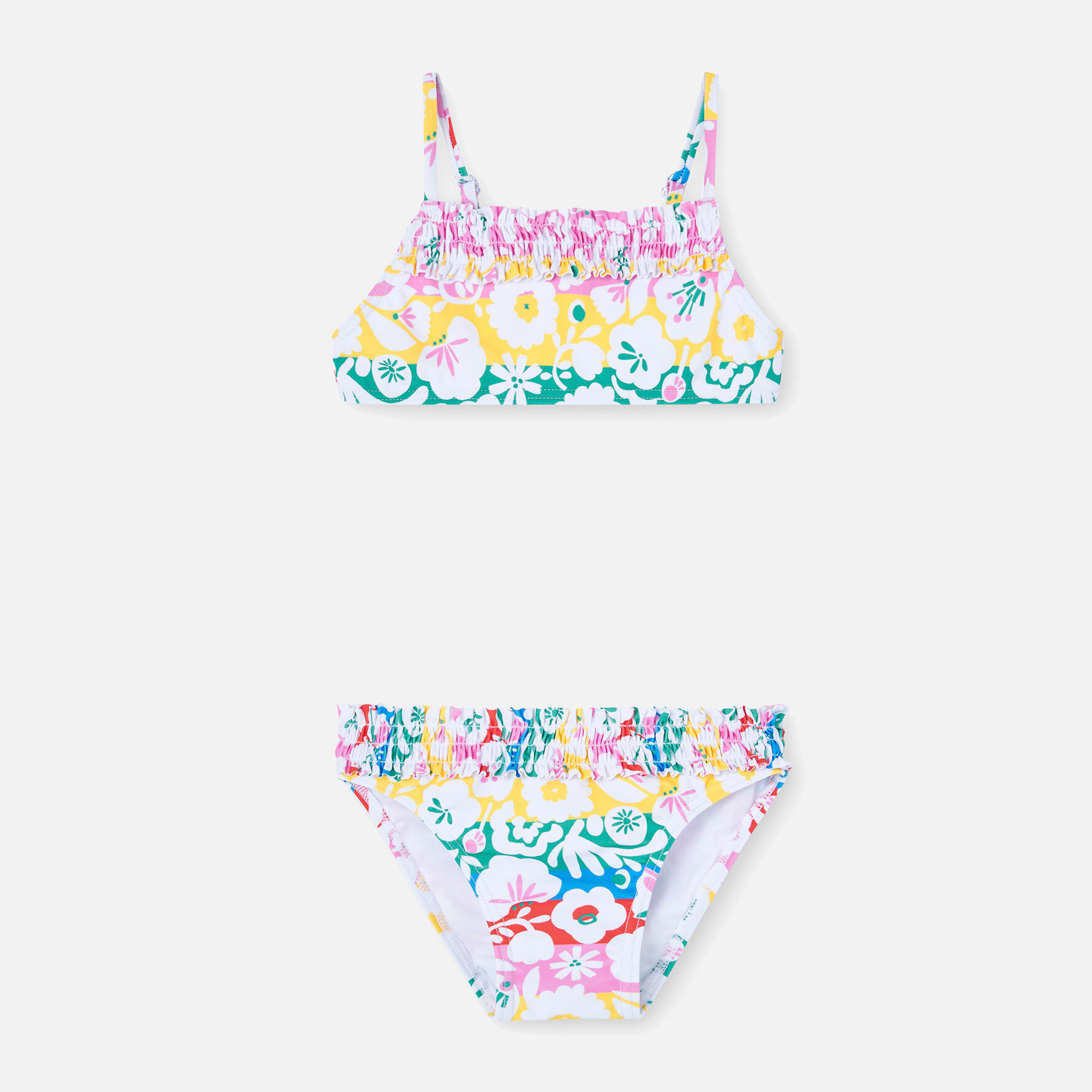 Bikini estampado con flores de color rosa, Bikini, niña