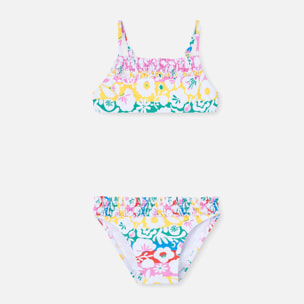 Bikini estampado con flores de color rosa, Bikini, niña