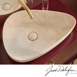 Vasque à poser asymétrique Nouvelle Vague effet marbre travertin sable
