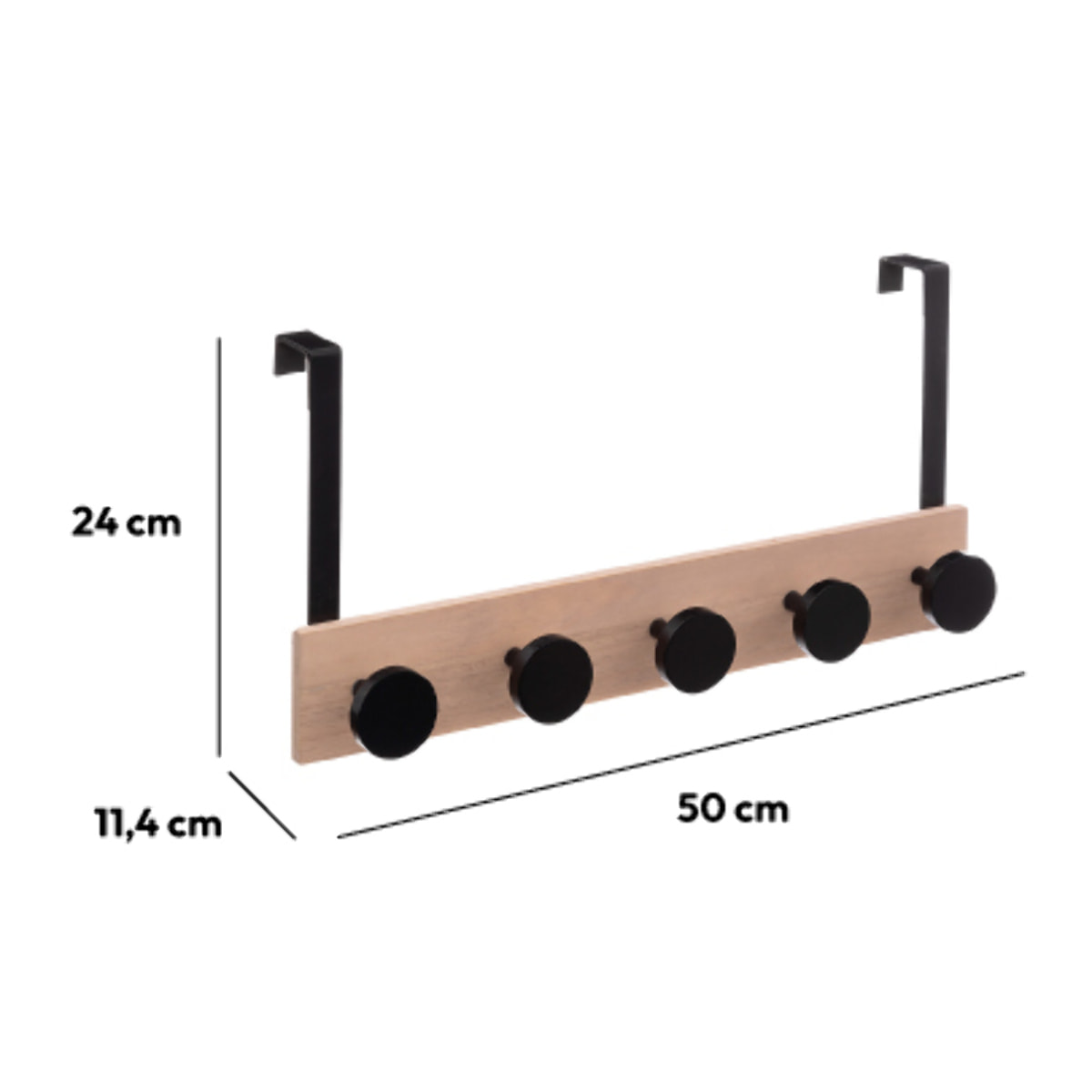 Patères accroches portes bois noir