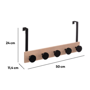 Patères accroches portes bois noir