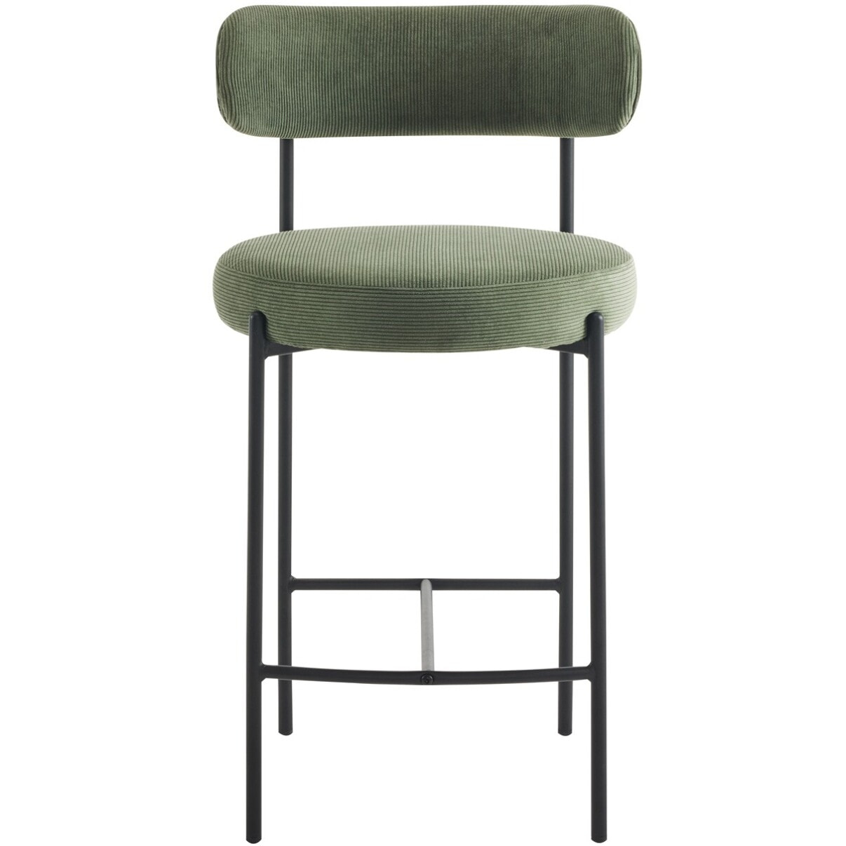 Lot de 2 tabourets de bar en velours côtelé - EVORA
