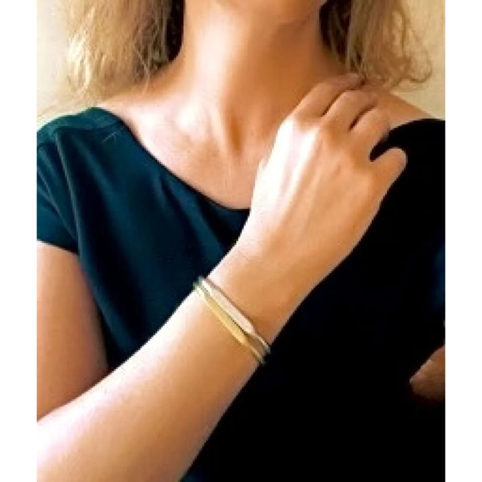 Pack pulseras combo Tubular plata_oro