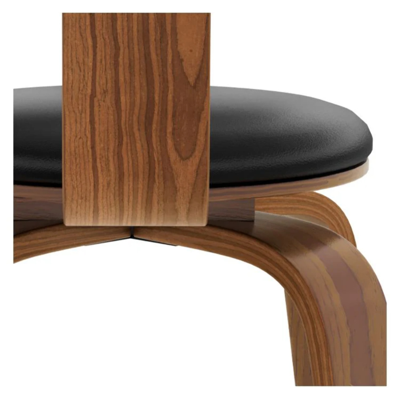 Chaise avec accoudoirs en cuir synthétique noir - Harold