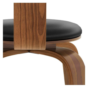 Chaise avec accoudoirs en cuir synthétique noir - Harold