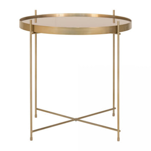 Venezia - Table basse en verre et métal ø48xh48cm - Couleur - Laiton