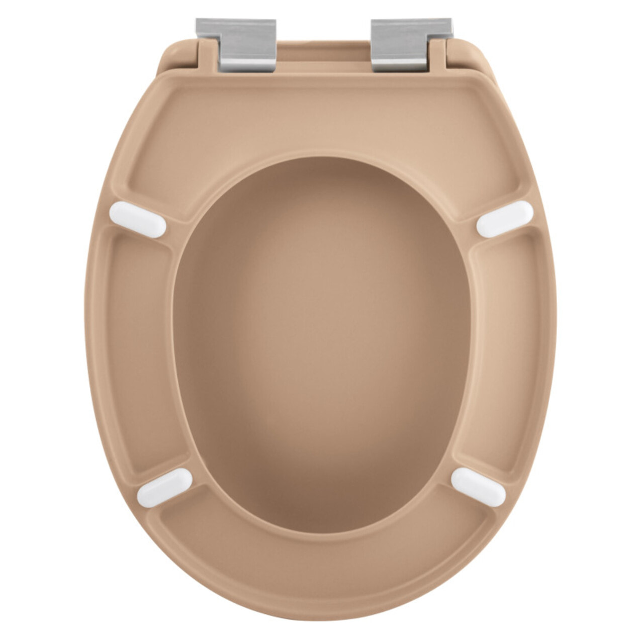 Abattant wc Thermo dur avec frein de chute NEELA Cappuccino mat - Charnières ABS Chromé Spirella