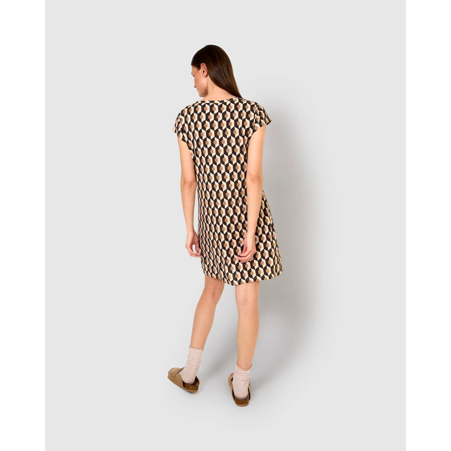 Camisón corto de algodón santorini beige