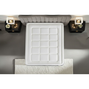 Ensemble Matelas Trente - 30cm - Ressorts ensachés et mémoire de forme - Confort hôtelier - Sommier kit Blanc