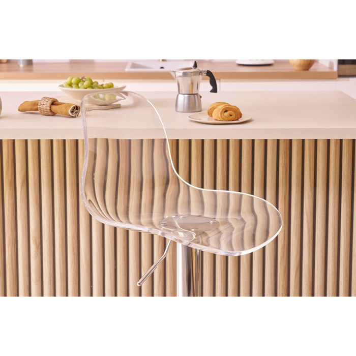 Tabourets de bar design réglables transparents (lot de 2) GALILEO