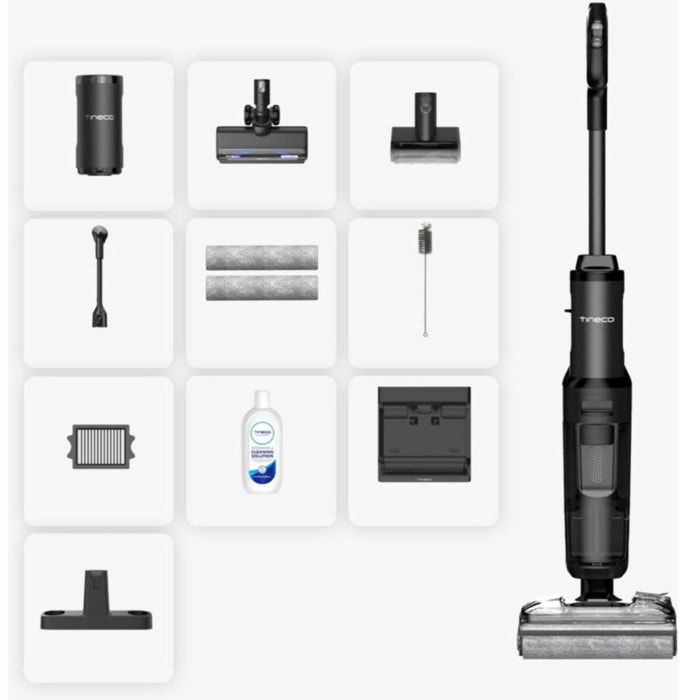 Aspirateur laveur TINECO Floor One S7 Switch Stretch premium Noir
