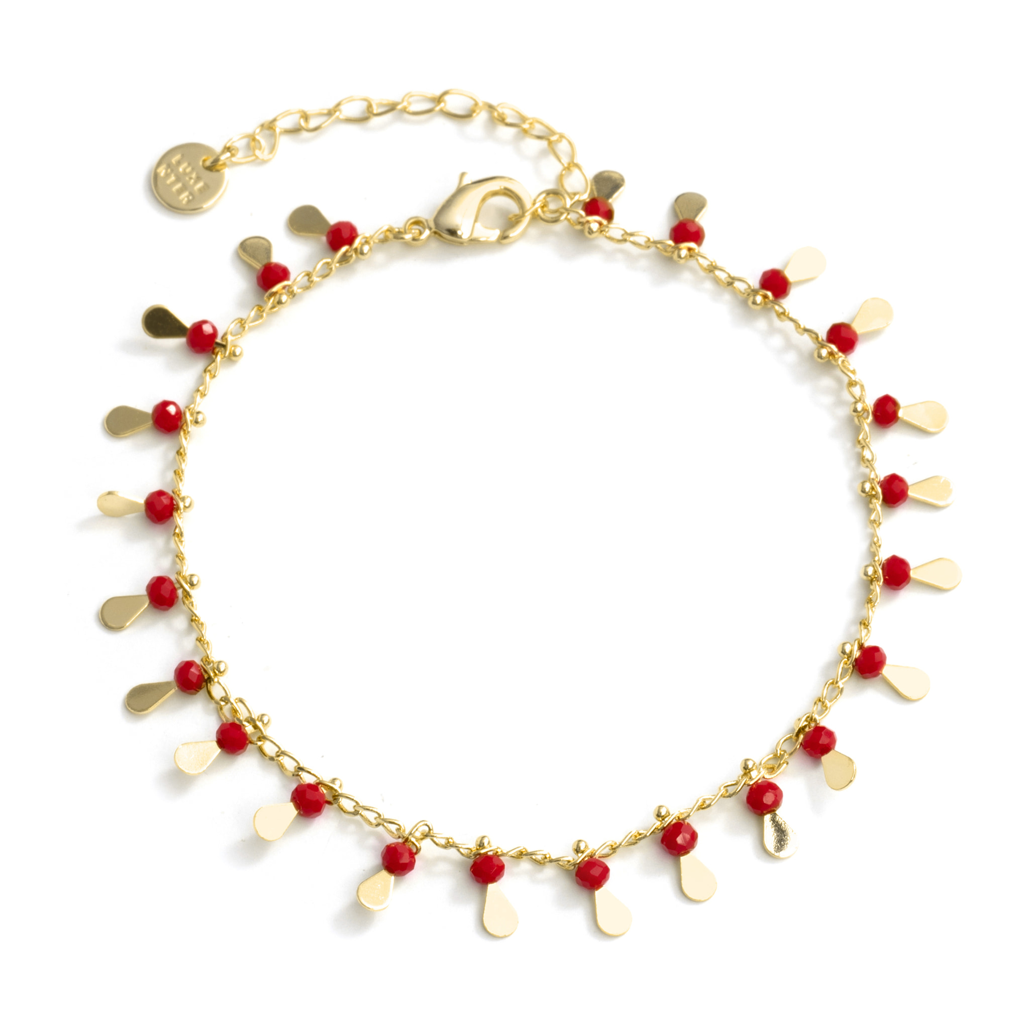 Tobillera Cahuit acabado oro amarillo 18k