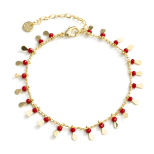 Tobillera Cahuit acabado oro amarillo 18k