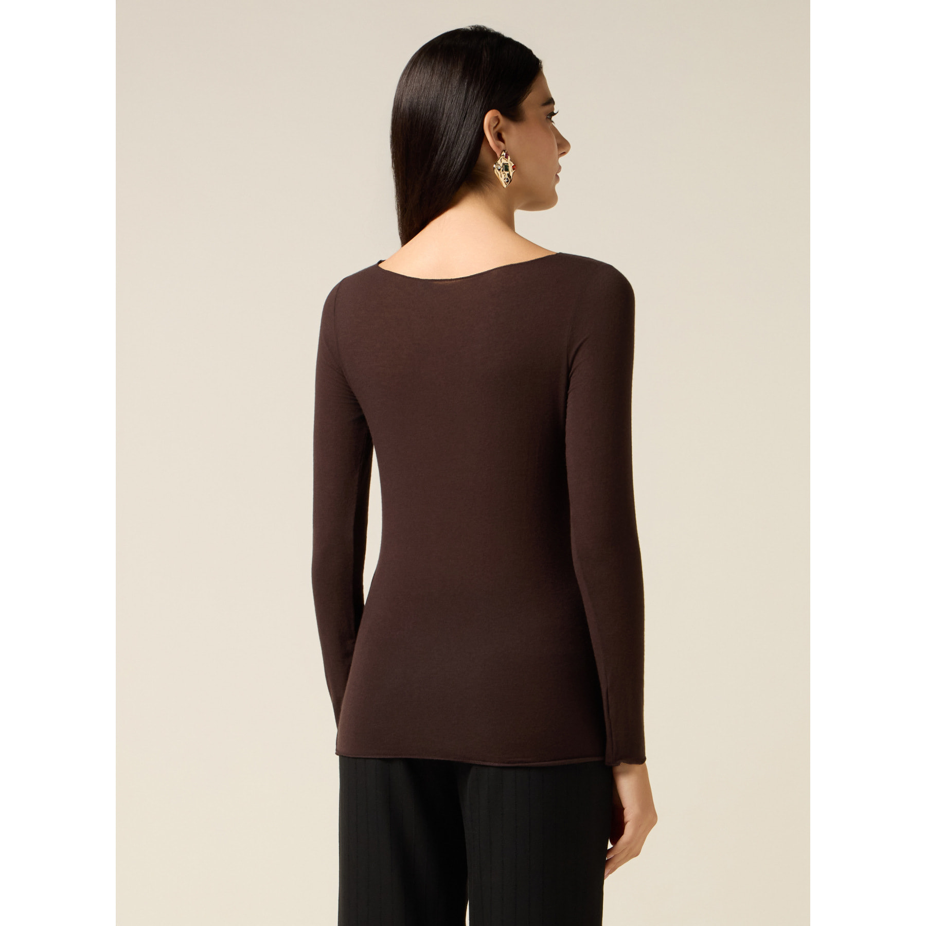 Oltre - Camiseta mezcla de cachemir - Marrón