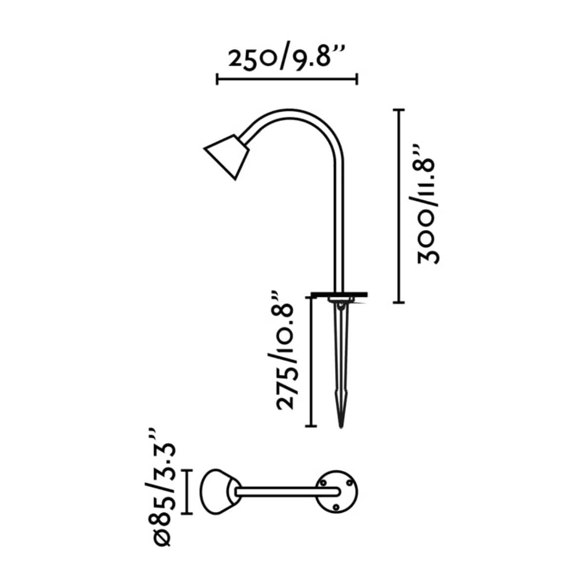 LILY 300 Lampada pichetto nero