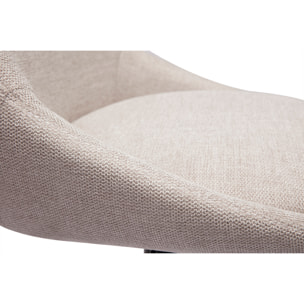 Tabourets de bar réglables pivotants 360° en tissu effet velours texturé beige et métal (lot de 2) ALESS