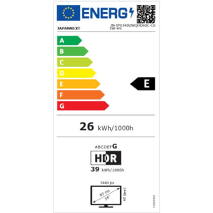 Ecran PC JAPANNEXT JN-IPS340UWQHD60C-C65W-HS Incurvé 34"