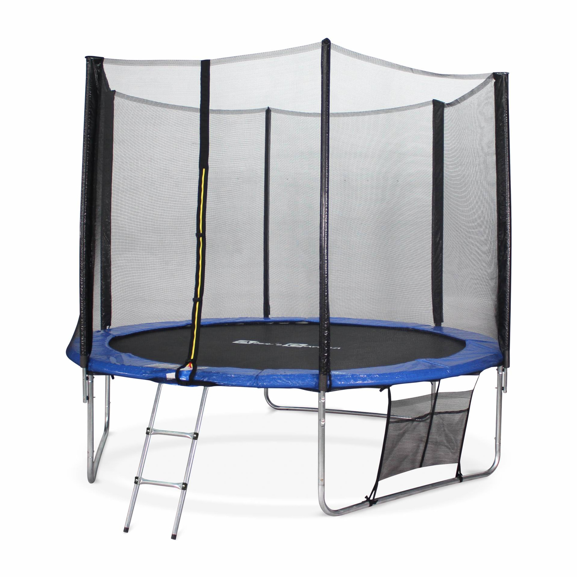 Trampoline 305cm - Mars XXL Bleu - avec filet de protection. échelle. bâche. filet pour chaussures. kit d'ancrage. trampoline de jardin 305 cm |Qualité PRO |Normes EU