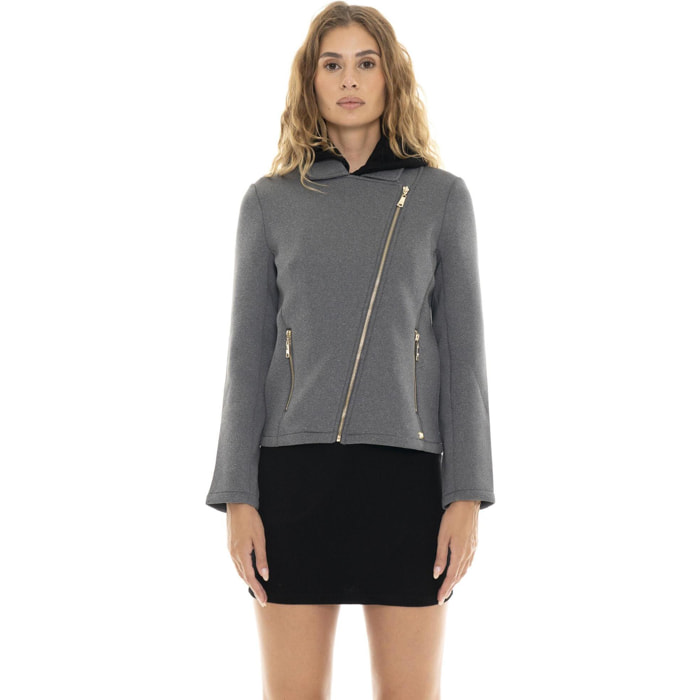 Giacca da donna in neoprene con zip asimmetrica 'Authentic Gold'