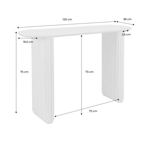 Console ovale bois d'hévéa placage chêne GABRIELLE