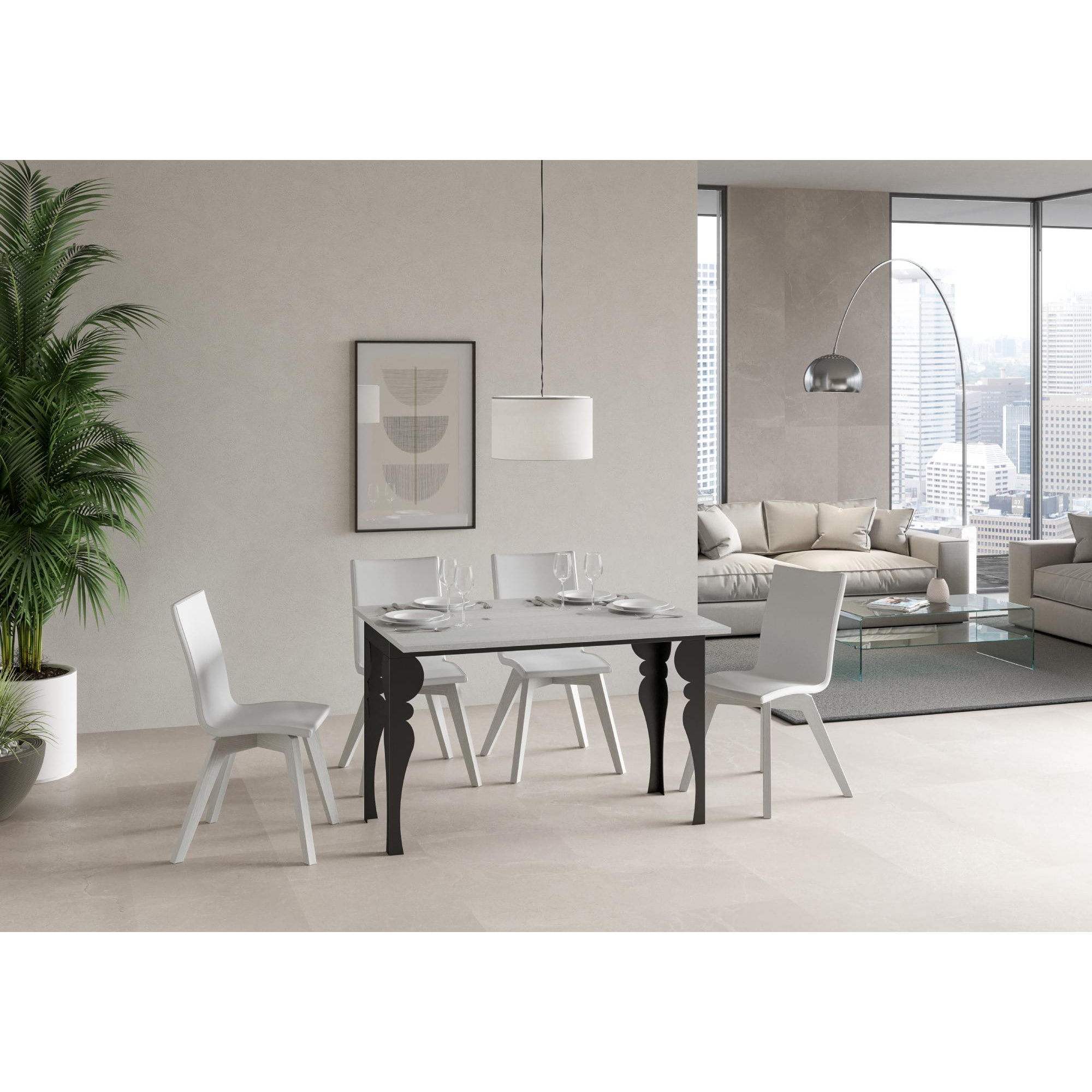 Tavolo apribile 120/200x45/90 cm Paxon Double Bianco Frassino telaio Antracite