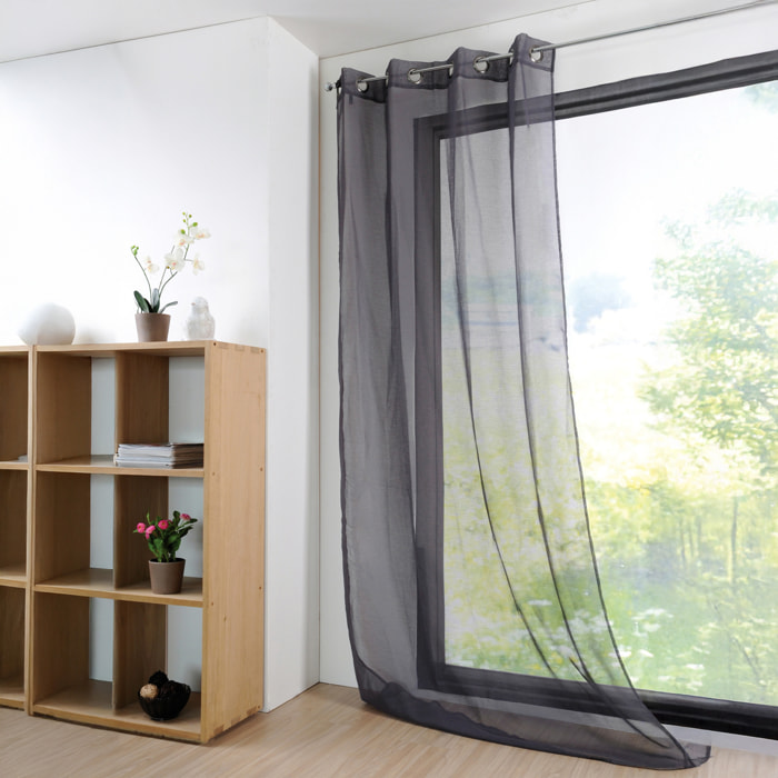 Voilage uni et léger - Gris anthracite