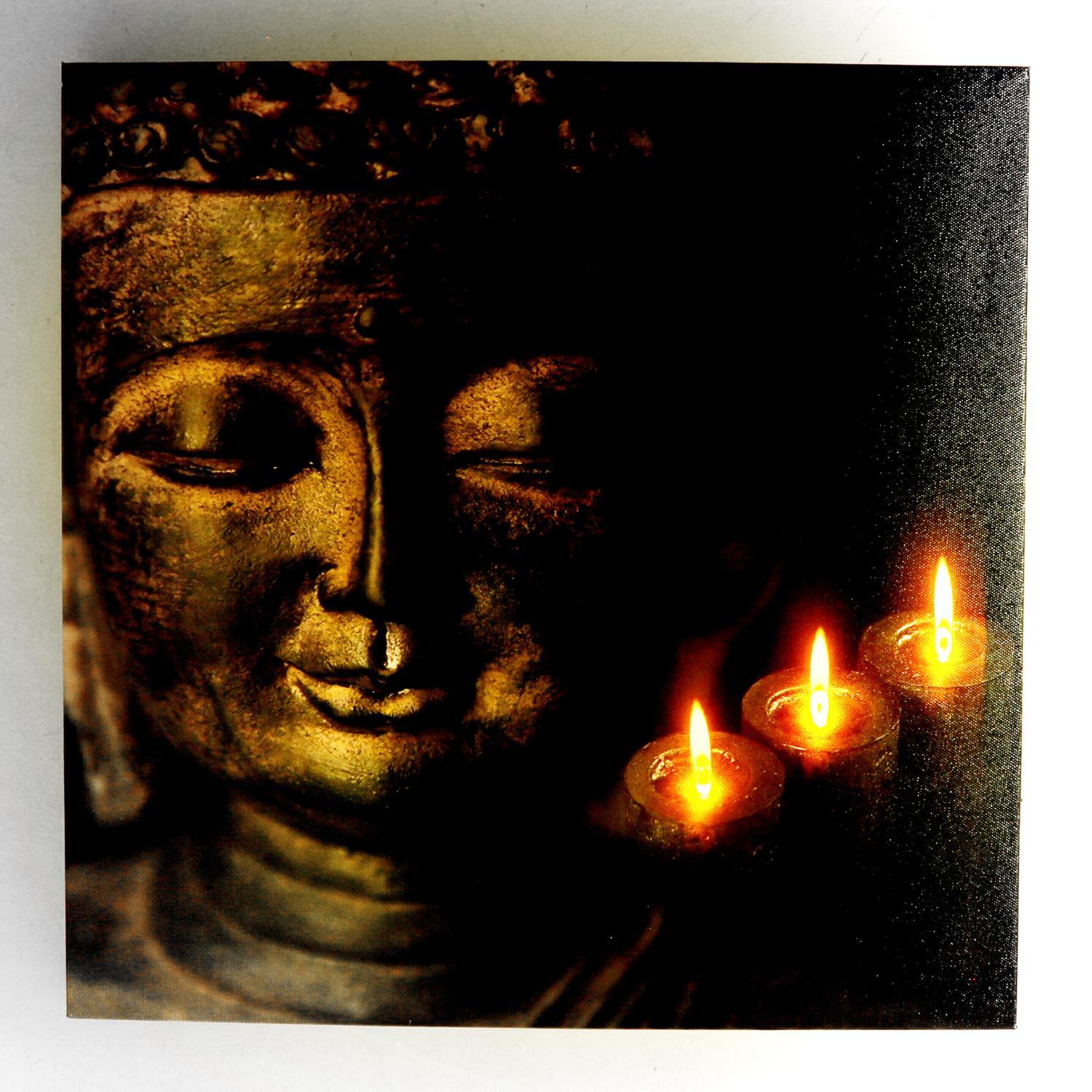 Quadro con led Buddha cm40x2,3x40