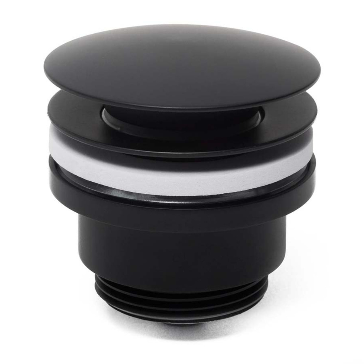 Set siphon de lavabo noir mat avec bonde clic-clac 5/4 avec trop-plein SAT (SATSetBlack)