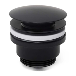 Set siphon de lavabo noir mat avec bonde clic-clac 5/4 avec trop-plein SAT (SATSetBlack)