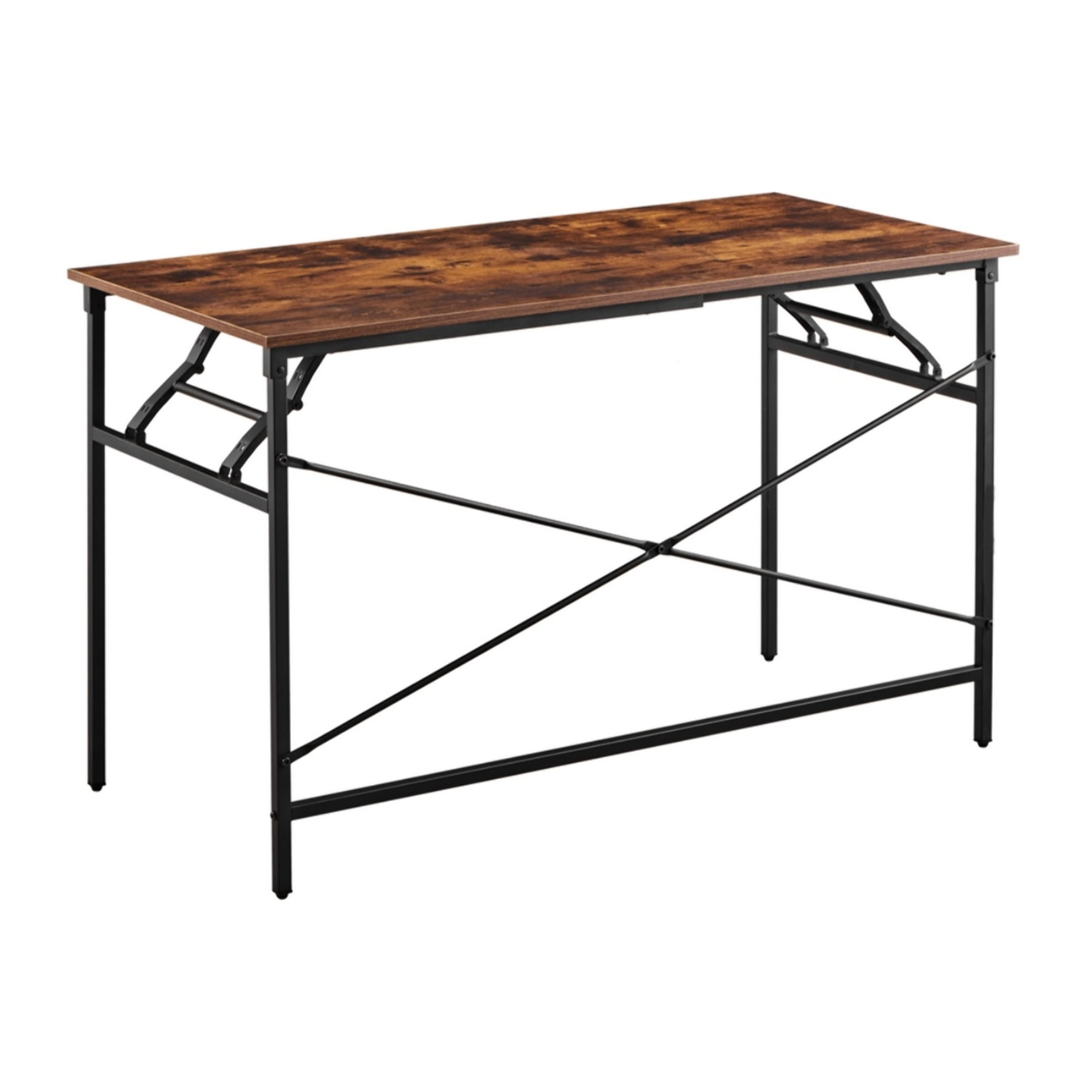 Scrivania industrial pieghevole 120x60x75 cm con top in legno - Tyler