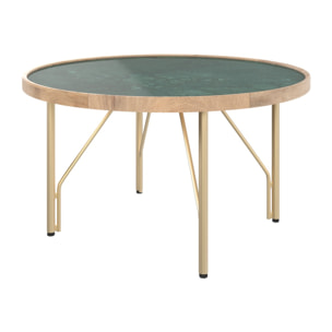 Table basse ronde Kali en marbre vert D85 cm