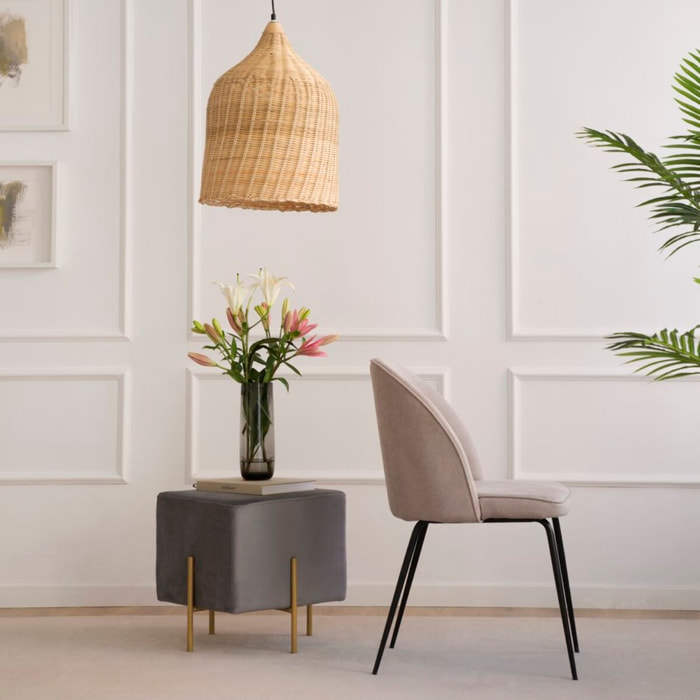 Chaise rembourrée Leivar -tissu. pieds métalliques-couleur beige 48 x 86 x 54 cm