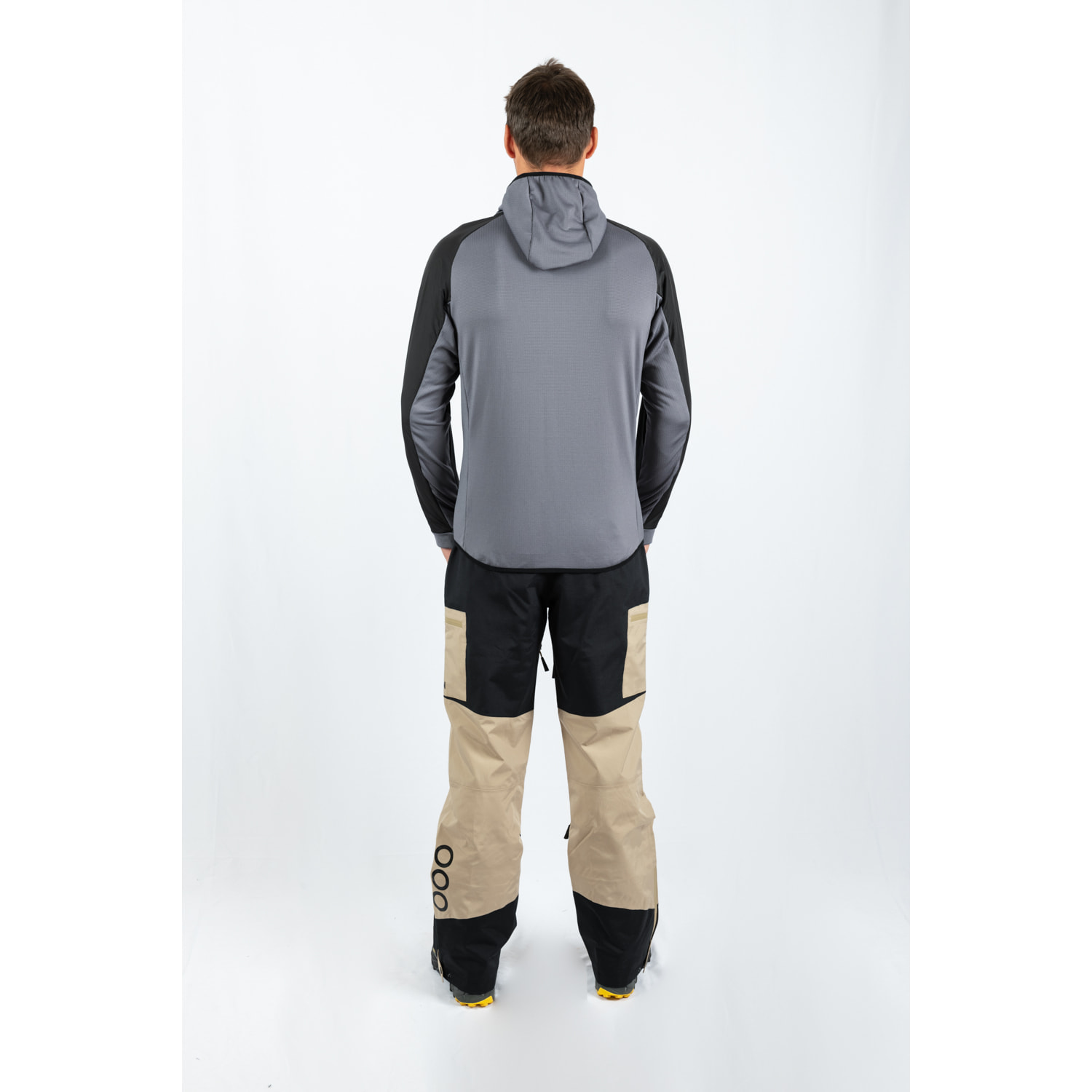 Chaqueta ECOActive Light Insulated Hybrid Jacket with cap marca ECOON - Negro / Gris