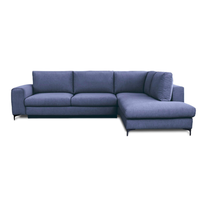 Canapé d'Angle Droit Tissu Fiesole, 3 Places, Couchage Intégré, Coffre de Rangement, Housse Déhoussable