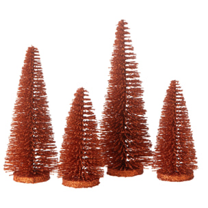 J-Line décoration Sapin De Noël Paillettes - plastique - cuivre - boîte de 4
