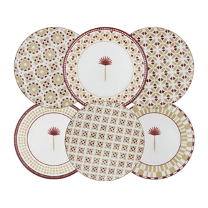 Lot de 6 grandes assiettes, SABELA
