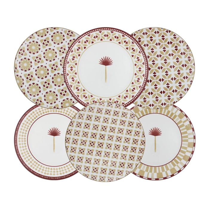 Lot de 6 grandes assiettes, SABELA