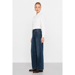 Kocca - Jeans a vita alta e gamba larga con dettaglio a catena Donna
