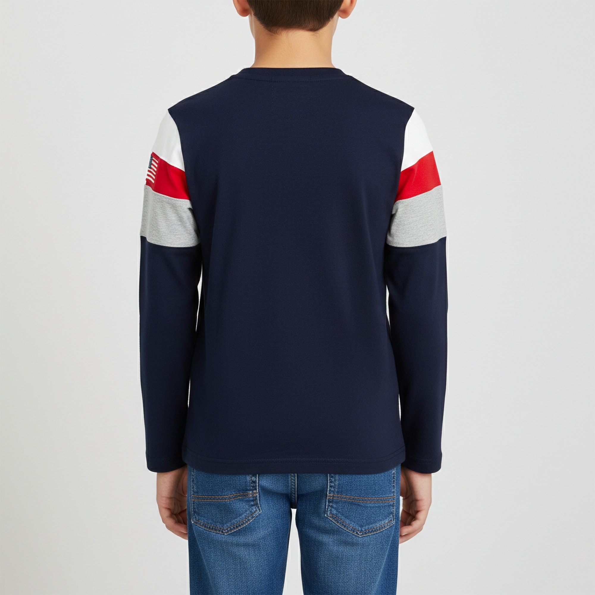 T-shirt con fasce colorate e ricamo logo