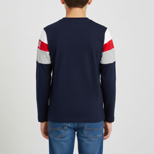 T-shirt con fasce colorate e ricamo logo