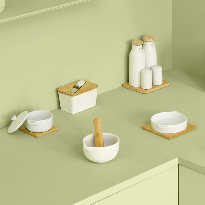 Beurrier céramique avec couteau Blanc Seramik