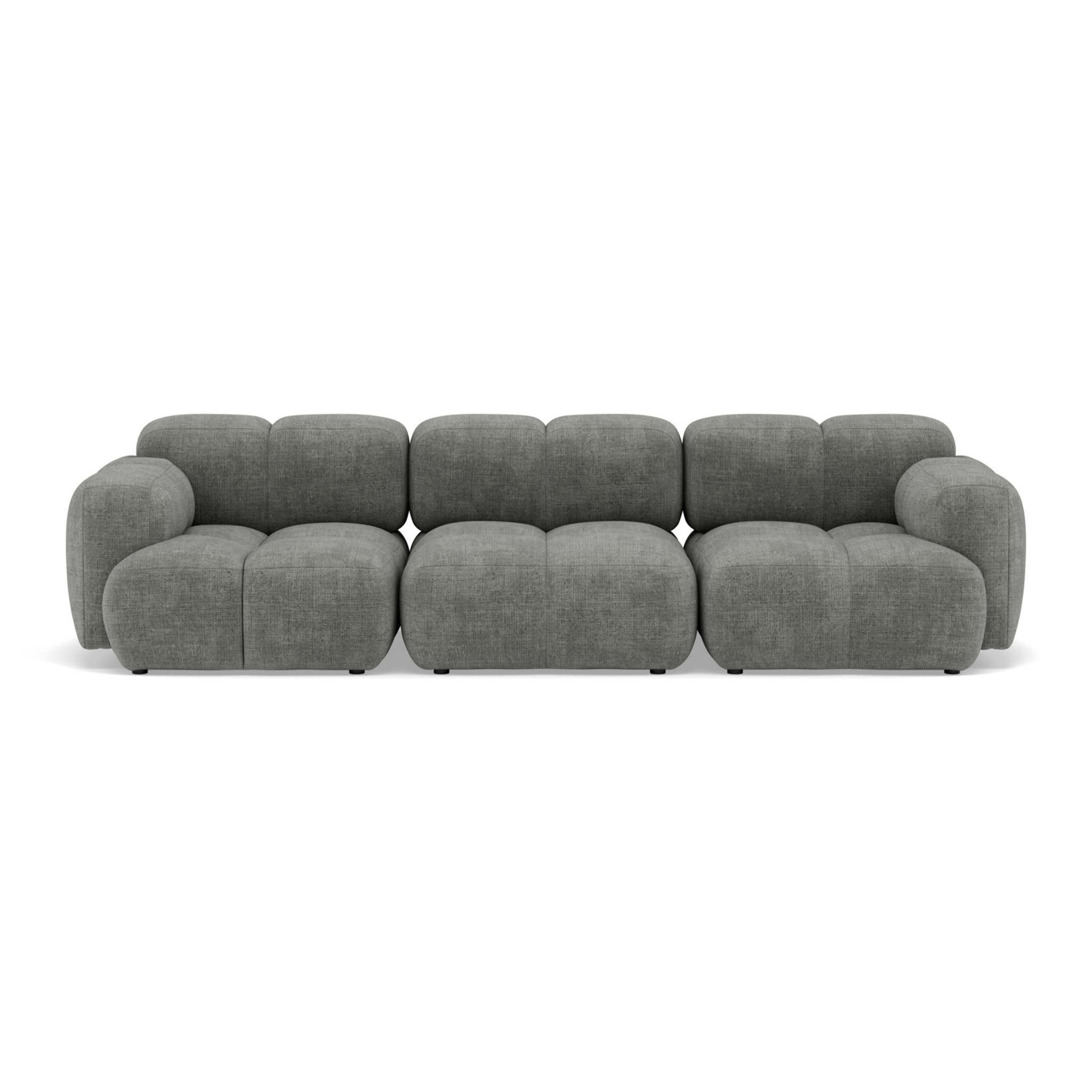 Grace - canapé modulable 3 places en velours texturé - Gris