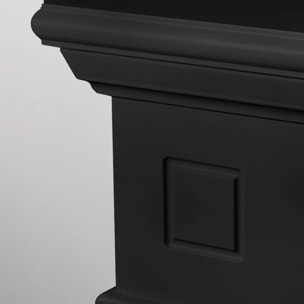 Cambridge - Cornice per Camino 110x100x36 cm Rivestimento Decorativo in Legno MDF Nero