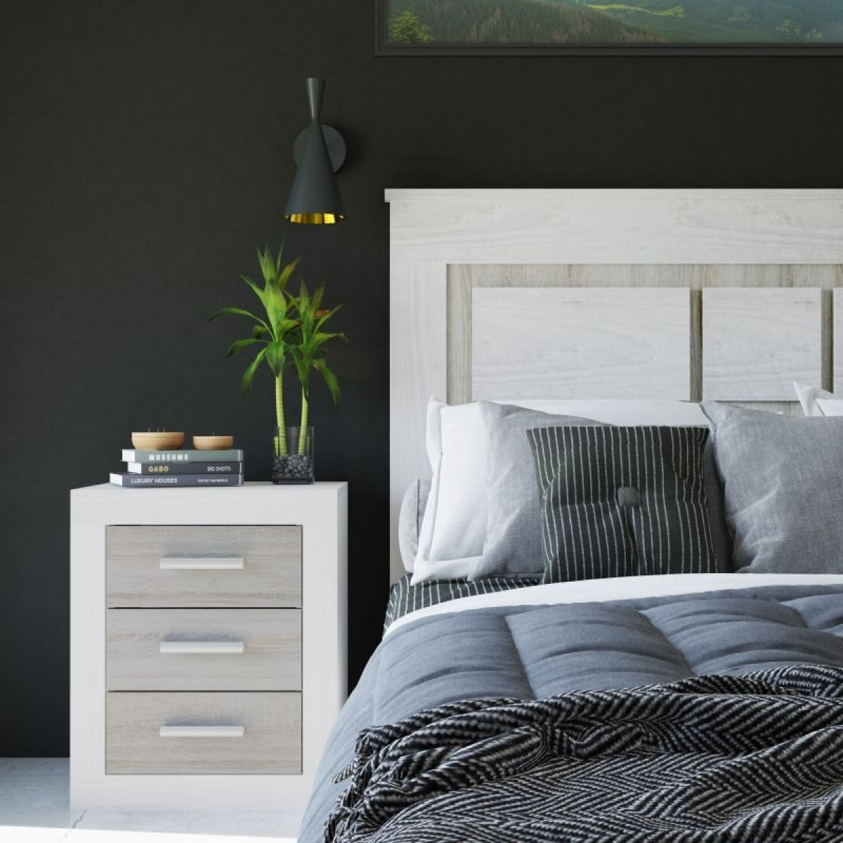 Dormitorio Kira 5C Plus Andersen Pino - Gris