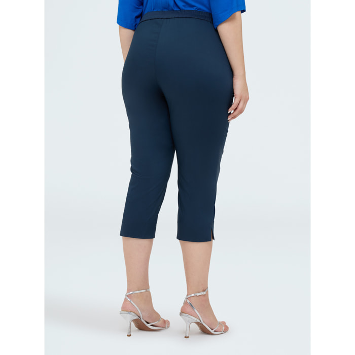 Fiorella Rubino - Pantalones Capri de mezcla de algodón - Azul